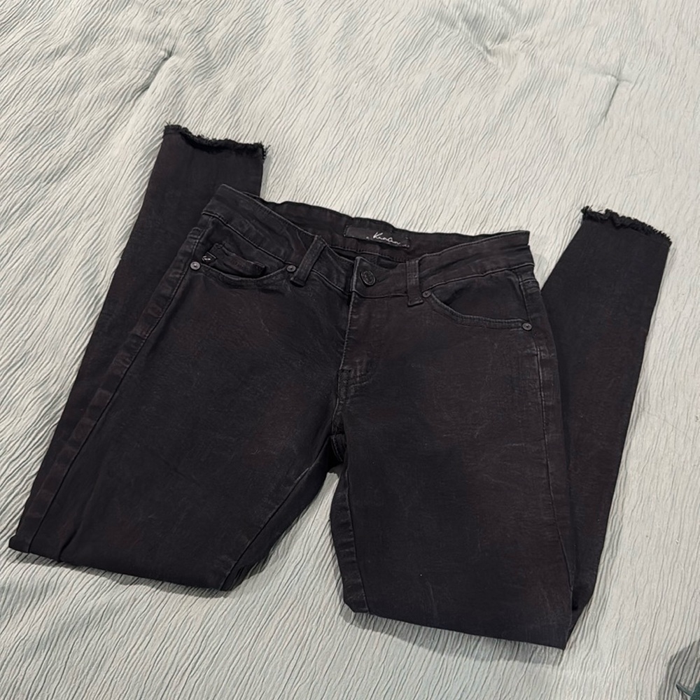 Kancan black skinny ankle zip jeans